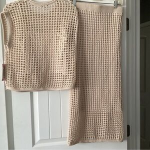 Steve Madden Cream Knit Skirt Set